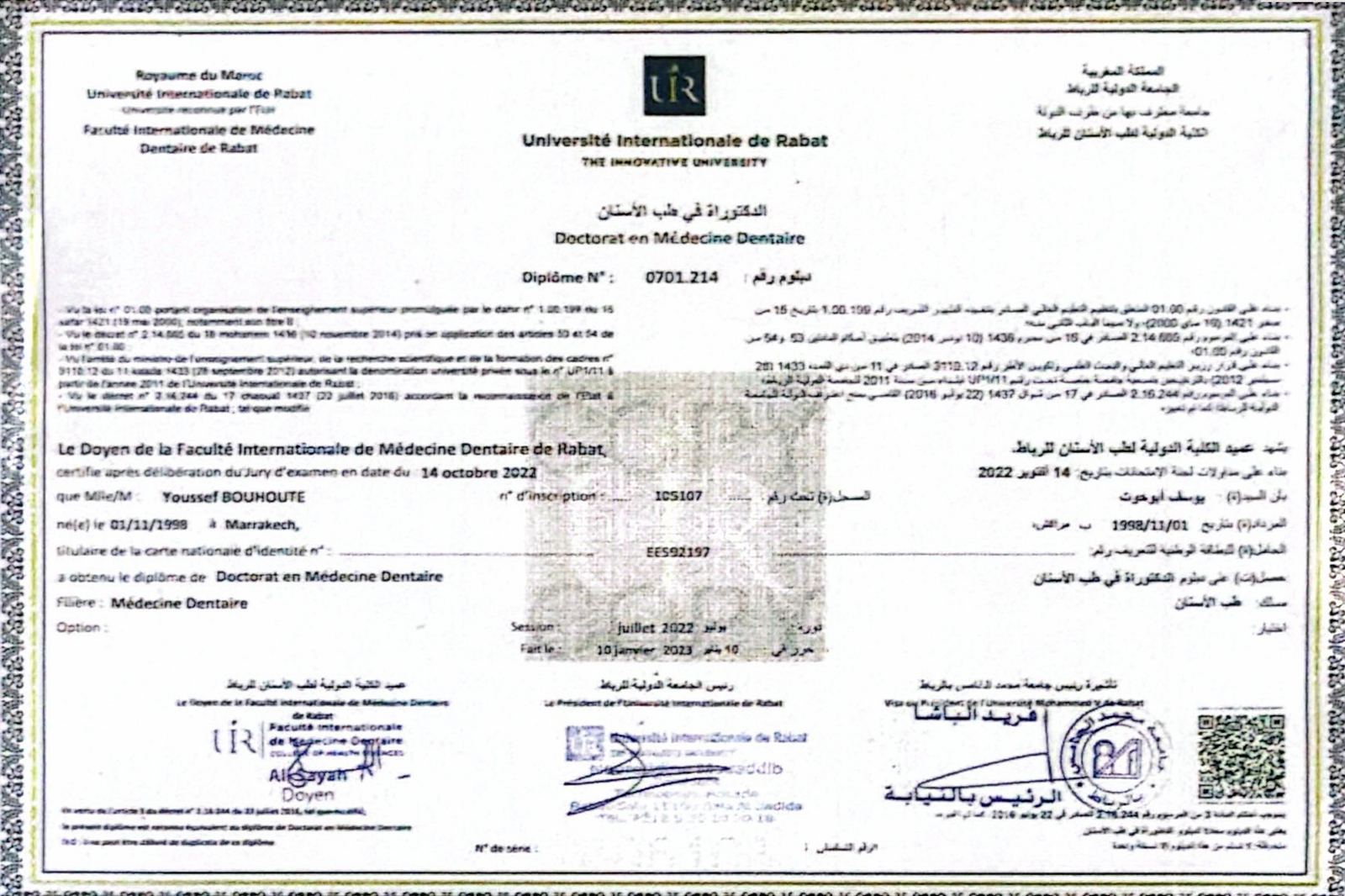 Doctorat Médecine Dentaire